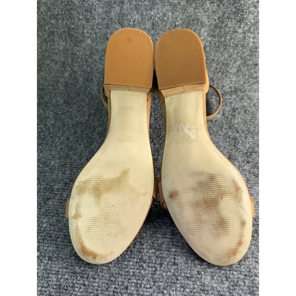 Steve Madden Shoes Women's 9M Tan Block Heels w/Ankle Strap Open Toe - Picture 12 of 14